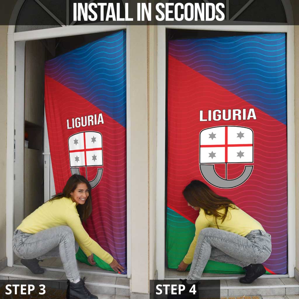 Italy Liguria Door Cover Emblem With Flag Style - Wonder Print Shop