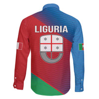 Italy Liguria Family Matching Off The Shoulder Long Sleeve Dress and Hawaiian Shirt Emblem With Flag Style LT19