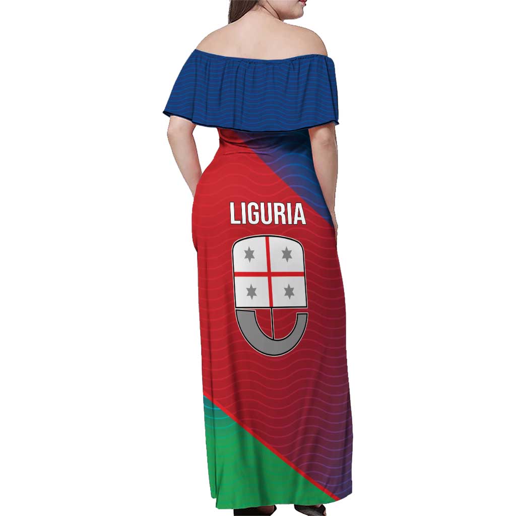 Italy Liguria Family Matching Off Shoulder Maxi Dress and Hawaiian Shirt Emblem With Flag Style LT19
