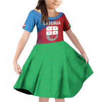 Italy Liguria Family Matching Off Shoulder Short Dress and Hawaiian Shirt Emblem With Flag Style LT19