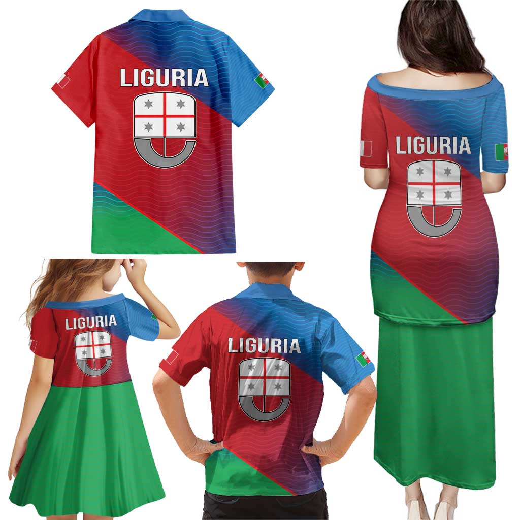Italy Liguria Family Matching Puletasi and Hawaiian Shirt Emblem With Flag Style LT19