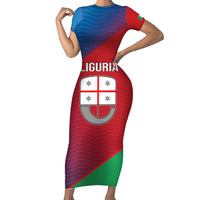 Italy Liguria Family Matching Short Sleeve Bodycon Dress and Hawaiian Shirt Emblem With Flag Style LT19
