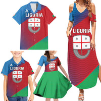 Italy Liguria Family Matching Summer Maxi Dress and Hawaiian Shirt Emblem With Flag Style LT19