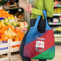 Italy Liguria Grocery Bag Emblem With Flag Style - Wonder Print Shop