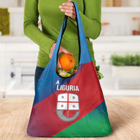 Italy Liguria Grocery Bag Emblem With Flag Style - Wonder Print Shop