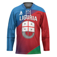 Italy Liguria Hockey Jersey Emblem With Flag Style - Wonder Print Shop