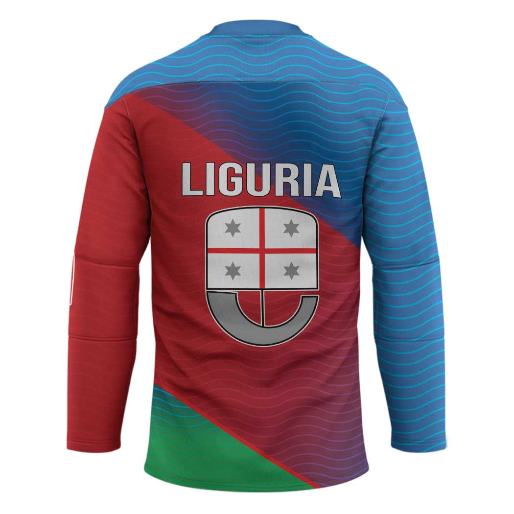 Italy Liguria Hockey Jersey Emblem With Flag Style - Wonder Print Shop