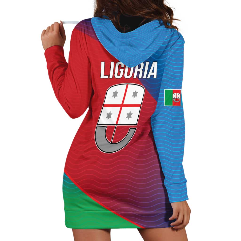 Italy Liguria Hoodie Dress Emblem With Flag Style LT19
