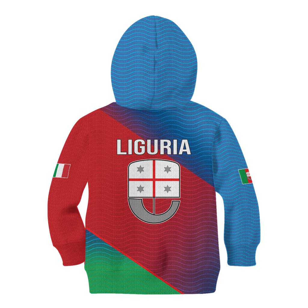 Italy Liguria Kid Hoodie Emblem With Flag Style LT19