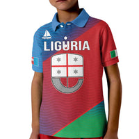 Italy Liguria Kid Polo Shirt Emblem With Flag Style LT19