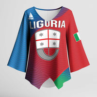 Italy Liguria Kimono Sleeve Blouse Emblem With Flag Style - Wonder Print Shop