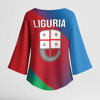 Italy Liguria Kimono Sleeve Blouse Emblem With Flag Style - Wonder Print Shop