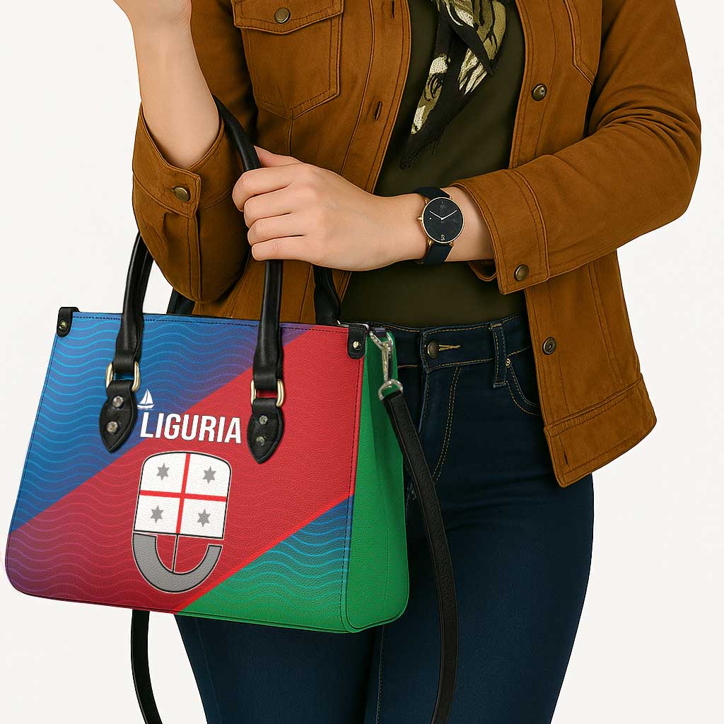 Italy Liguria Leather Bag Emblem With Flag Style - Wonder Print Shop