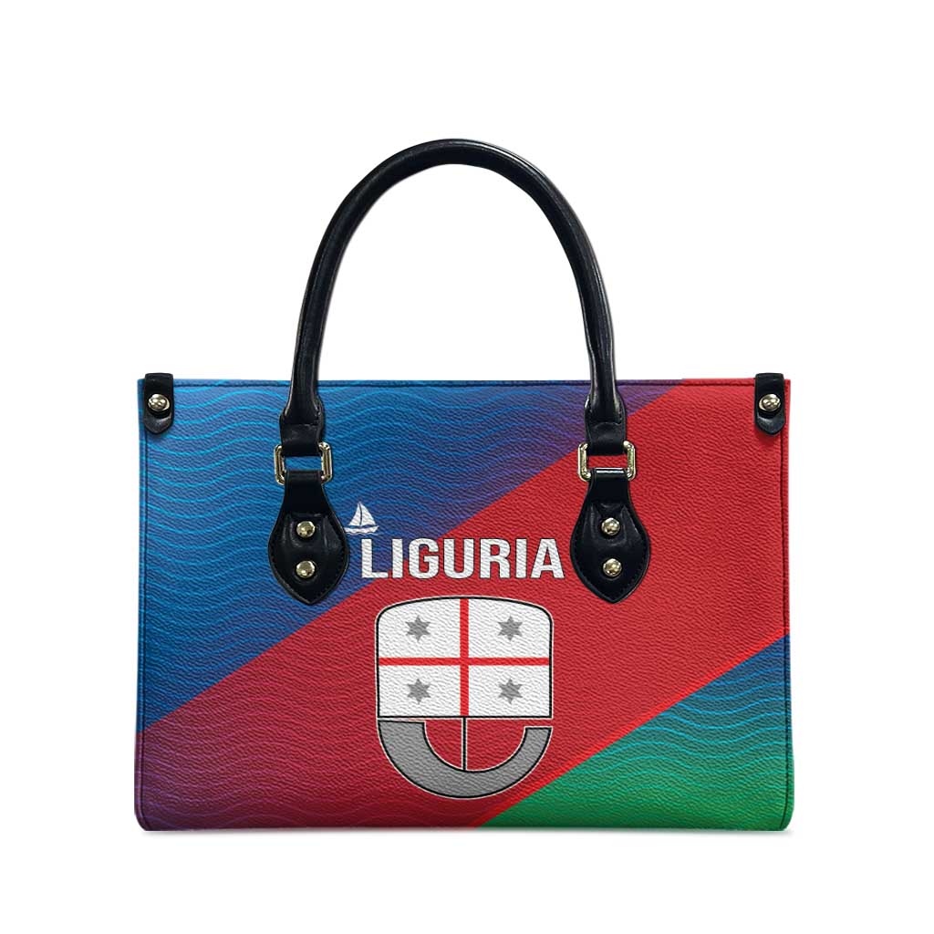 Italy Liguria Leather Bag Emblem With Flag Style - Wonder Print Shop