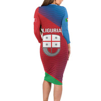 Italy Liguria Long Sleeve Bodycon Dress Emblem With Flag Style LT19
