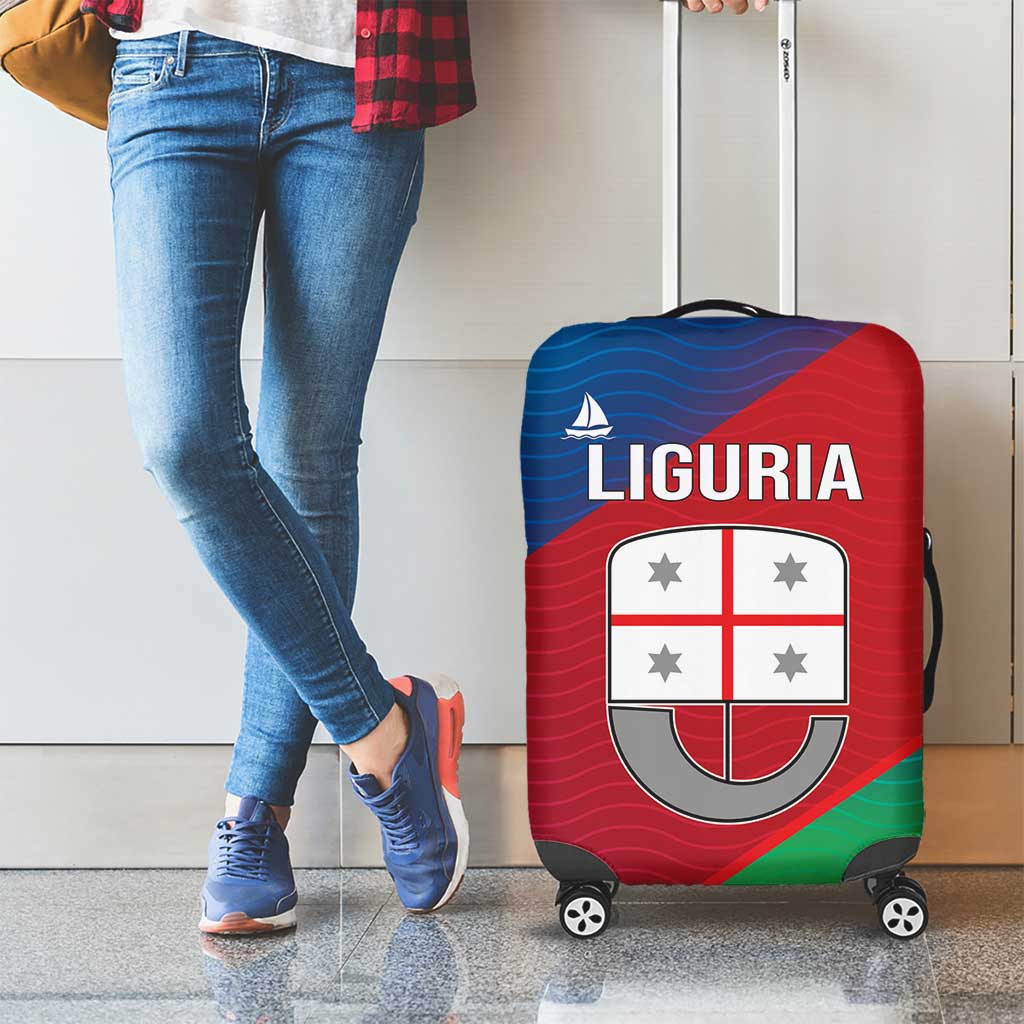 Italy Liguria Luggage Cover Emblem With Flag Style - Wonder Print Shop