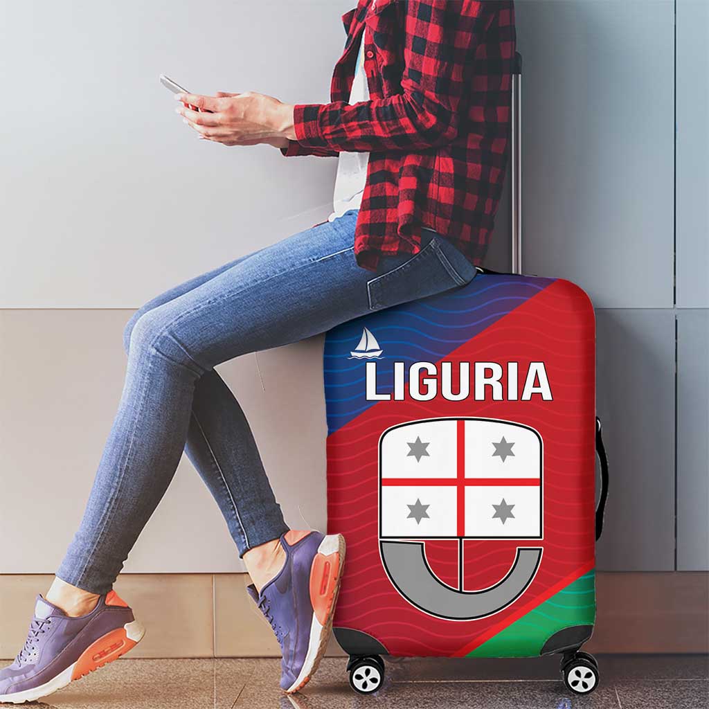 Italy Liguria Luggage Cover Emblem With Flag Style - Wonder Print Shop
