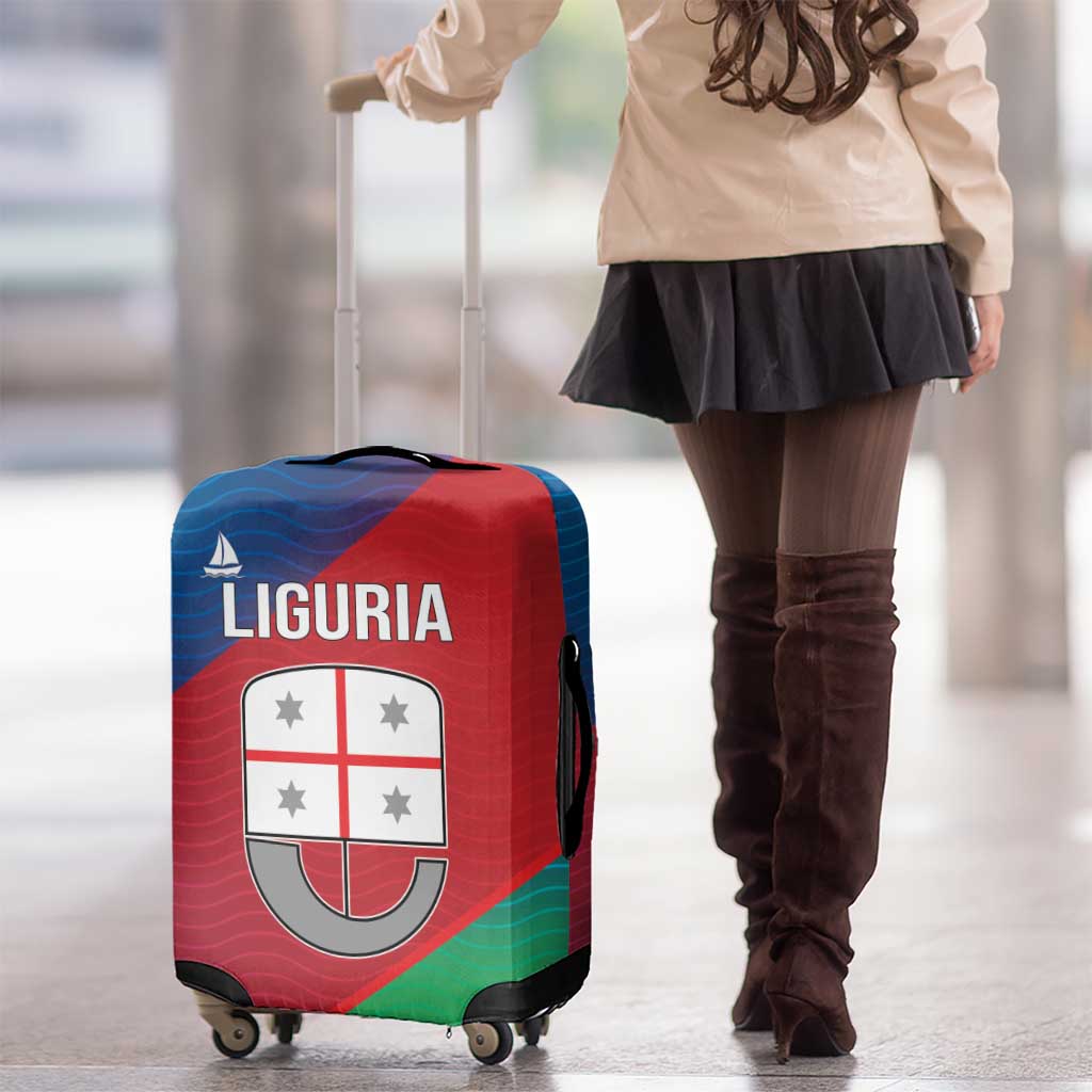 Italy Liguria Luggage Cover Emblem With Flag Style - Wonder Print Shop
