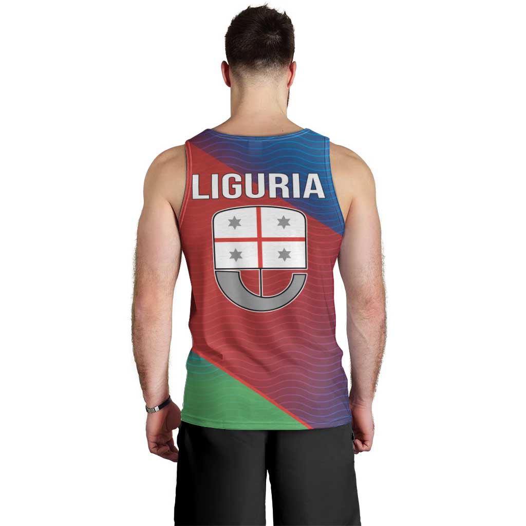 Italy Liguria Men Tank Top Emblem With Flag Style LT19
