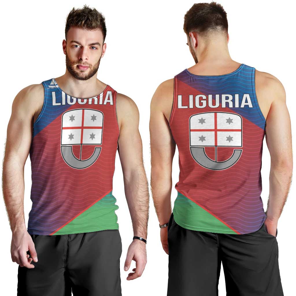 Italy Liguria Men Tank Top Emblem With Flag Style LT19