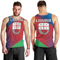 Italy Liguria Men Tank Top Emblem With Flag Style LT19