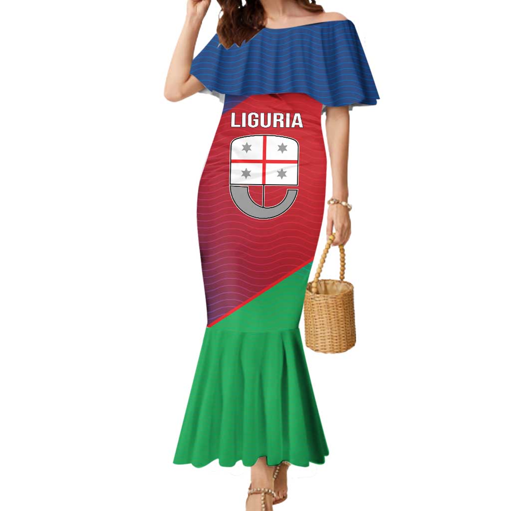 Italy Liguria Mermaid Dress Emblem With Flag Style LT19