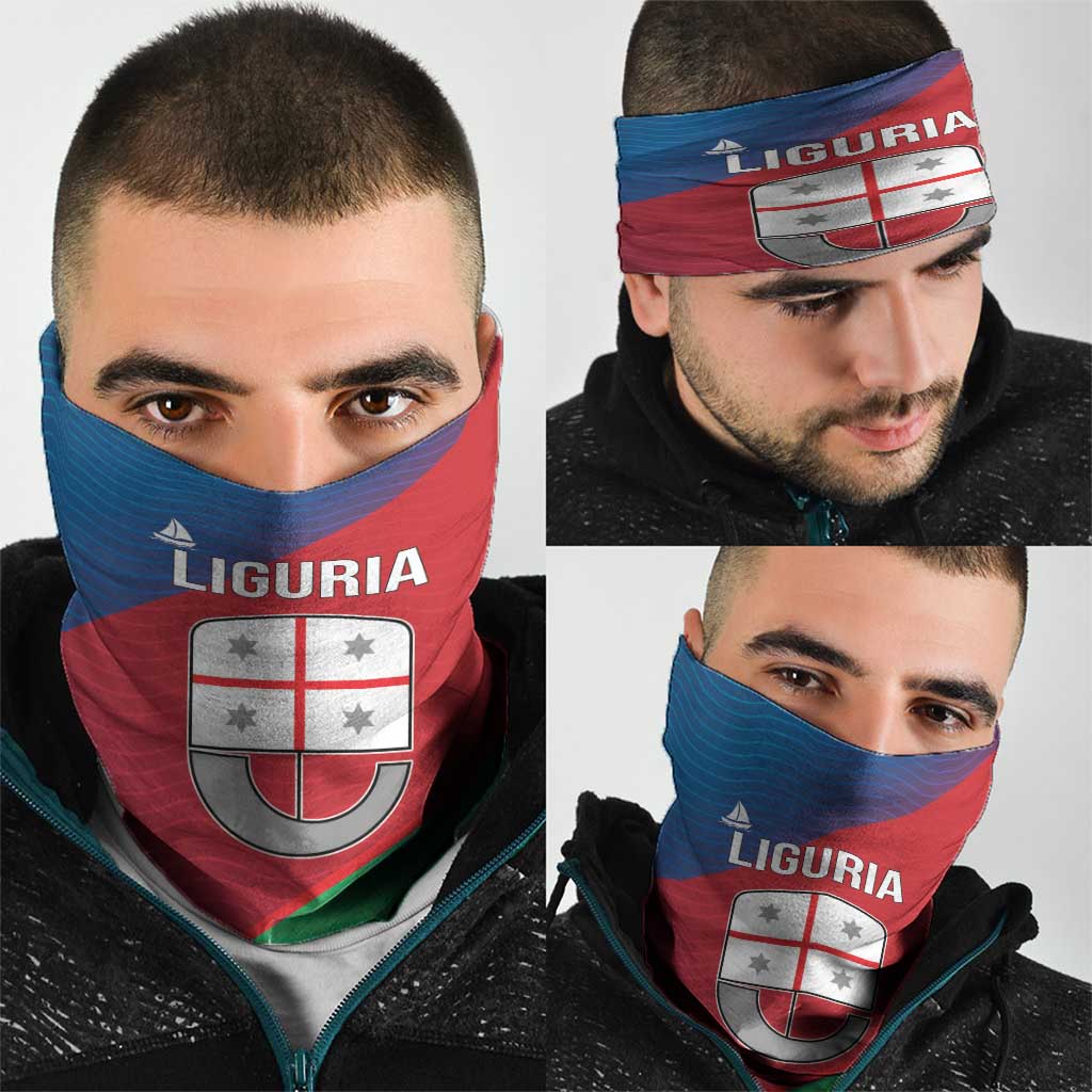 Italy Liguria Neck Gaiter Emblem With Flag Style - Wonder Print Shop