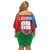 Italy Liguria Off Shoulder Short Dress Emblem With Flag Style LT19