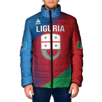Italy Liguria Padded Jacket Emblem With Flag Style - Wonder Print Shop