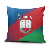 Italy Liguria Pillow Cover Emblem With Flag Style - Wonder Print Shop