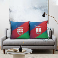 Italy Liguria Pillow Cover Emblem With Flag Style - Wonder Print Shop
