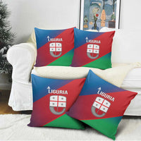 Italy Liguria Pillow Cover Emblem With Flag Style - Wonder Print Shop