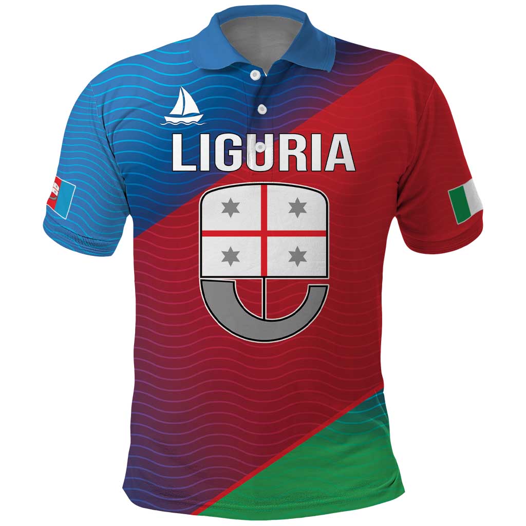 Italy Liguria Polo Shirt Emblem With Flag Style LT19