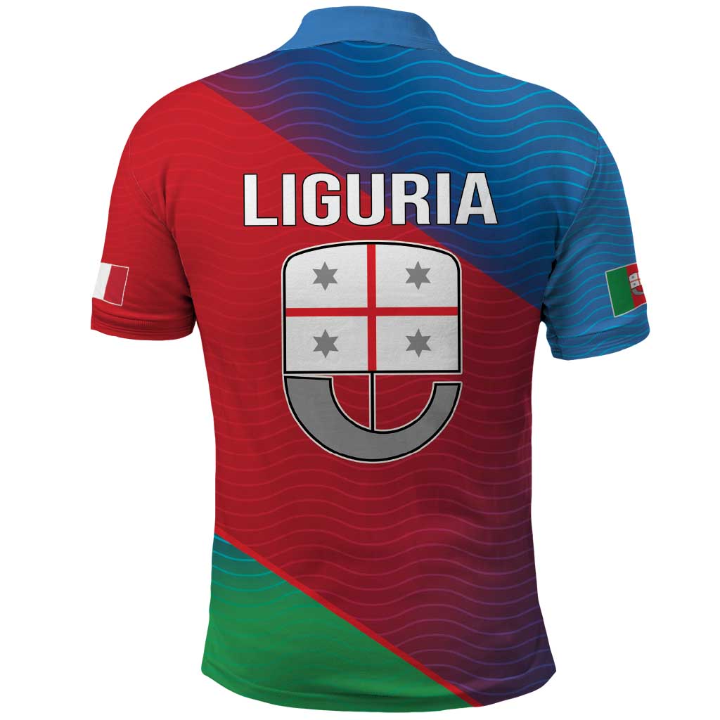 Italy Liguria Polo Shirt Emblem With Flag Style LT19