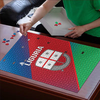 Italy Liguria Puzzle Emblem With Flag Style - Wonder Print Shop