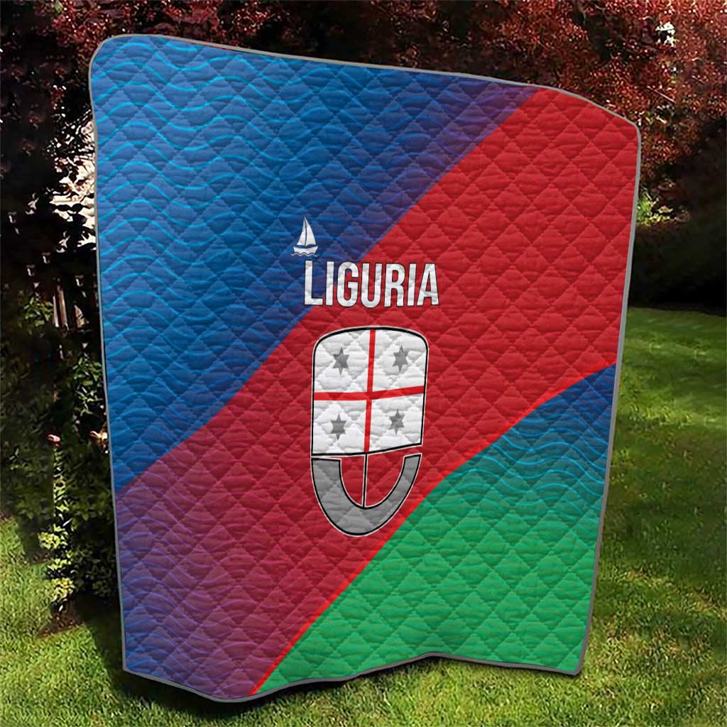 Italy Liguria Quilt Emblem With Flag Style - Wonder Print Shop