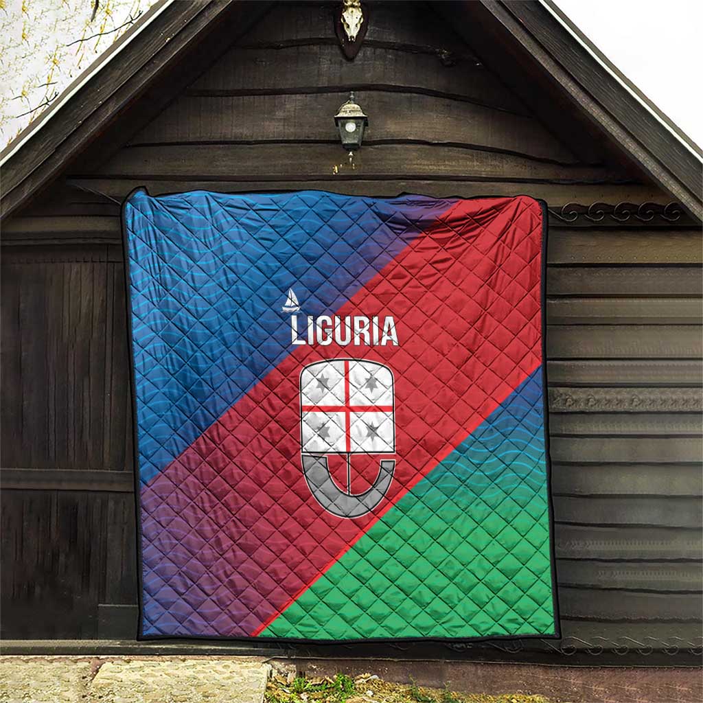 Italy Liguria Quilt Emblem With Flag Style - Wonder Print Shop
