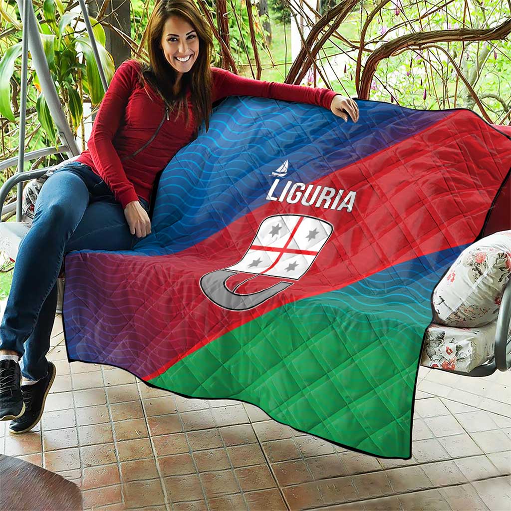 Italy Liguria Quilt Emblem With Flag Style - Wonder Print Shop