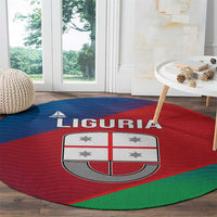 Italy Liguria Round Carpet Emblem With Flag Style - Wonder Print Shop