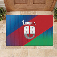 Italy Liguria Rubber Doormat Emblem With Flag Style - Wonder Print Shop