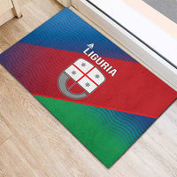 Italy Liguria Rubber Doormat Emblem With Flag Style - Wonder Print Shop