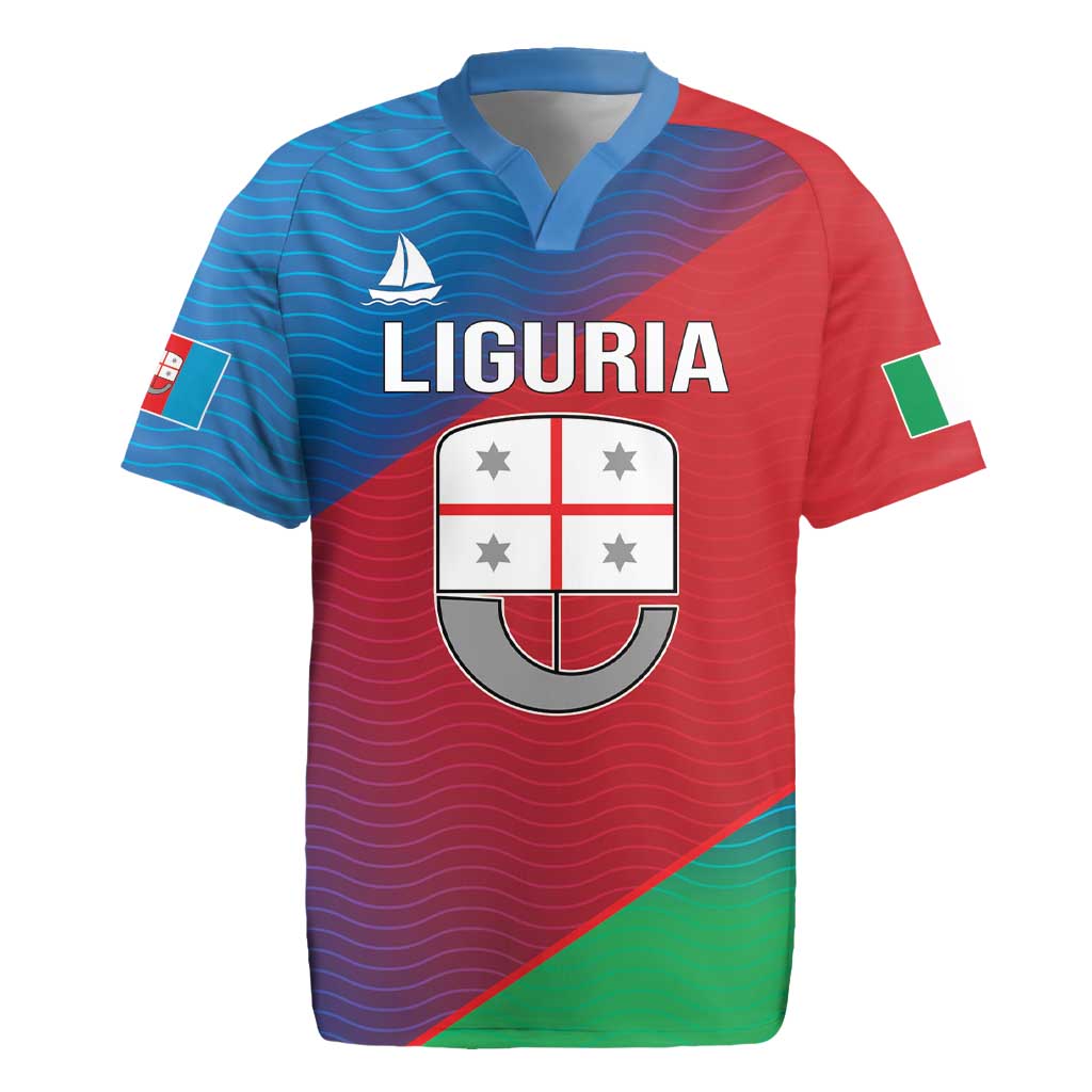 Italy Liguria Rugby Jersey Emblem With Flag Style LT19