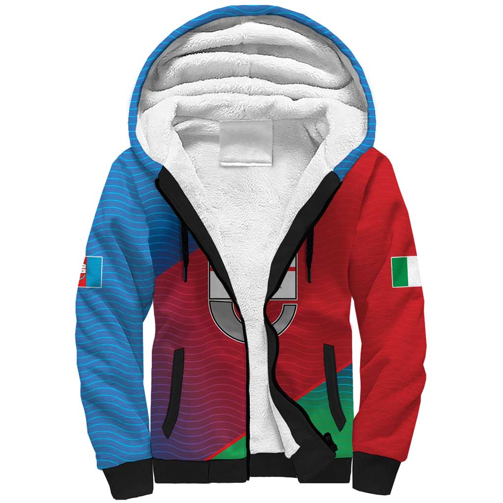 Italy Liguria Sherpa Hoodie Emblem With Flag Style LT19