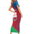 Italy Liguria Short Sleeve Bodycon Dress Emblem With Flag Style LT19