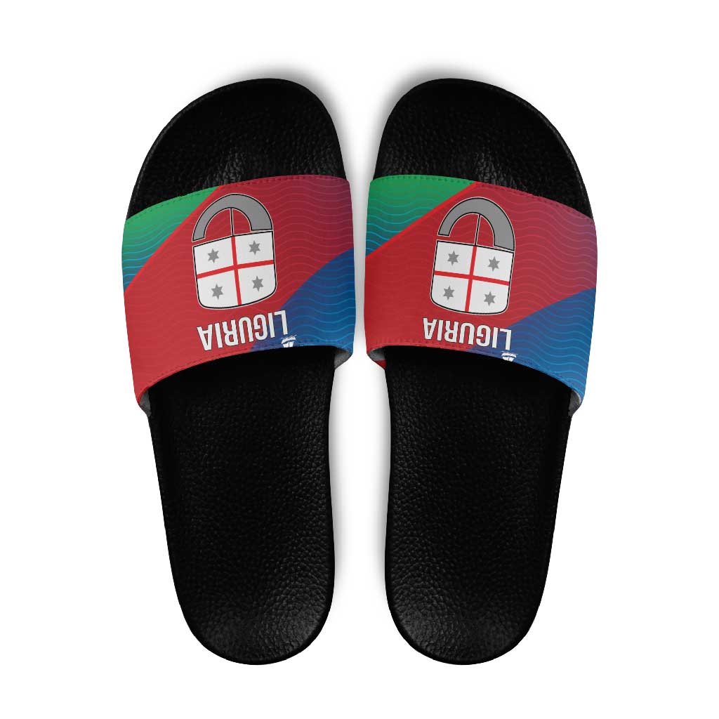 Italy Liguria Slide Sandals Emblem With Flag Style - Wonder Print Shop