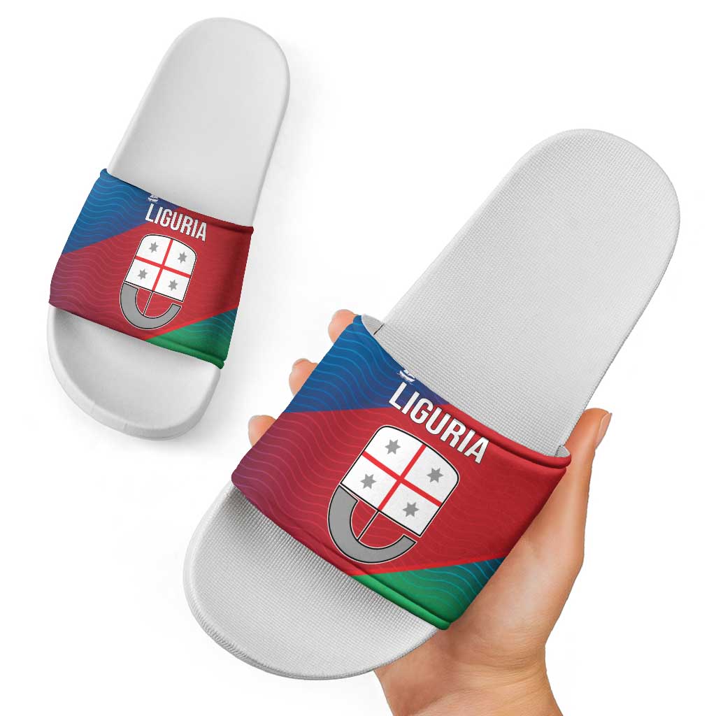 Italy Liguria Slide Sandals Emblem With Flag Style - Wonder Print Shop