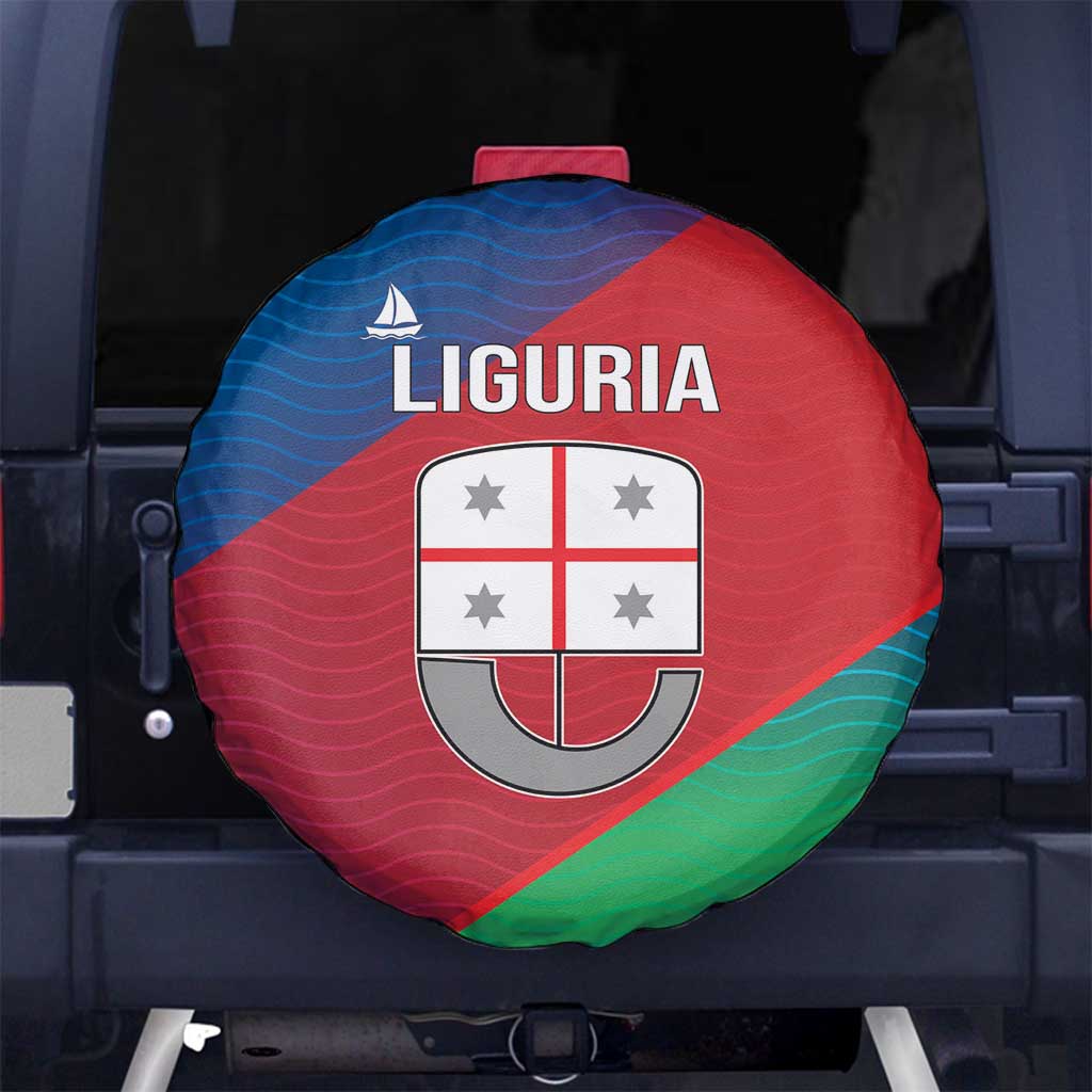 Italy Liguria Spare Tire Cover Emblem With Flag Style - Wonder Print Shop