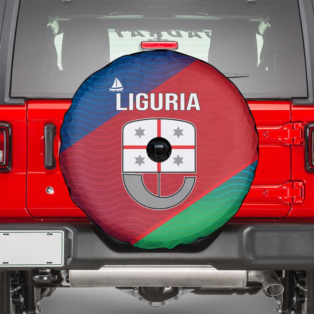 Italy Liguria Spare Tire Cover Emblem With Flag Style - Wonder Print Shop