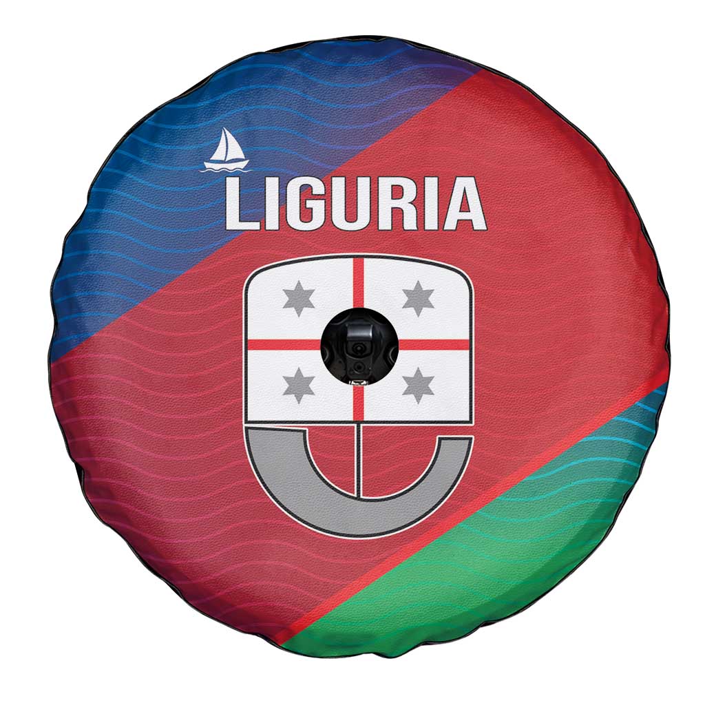 Italy Liguria Spare Tire Cover Emblem With Flag Style - Wonder Print Shop