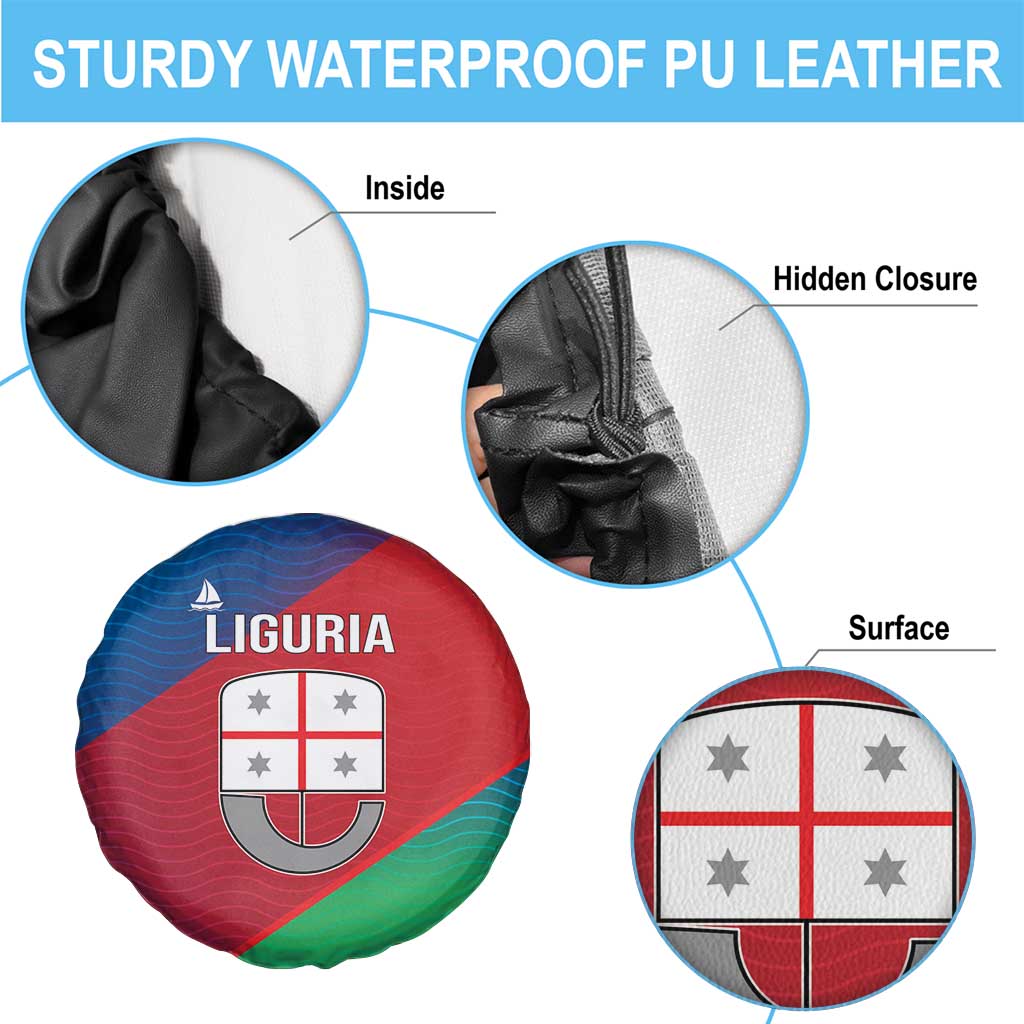 Italy Liguria Spare Tire Cover Emblem With Flag Style - Wonder Print Shop